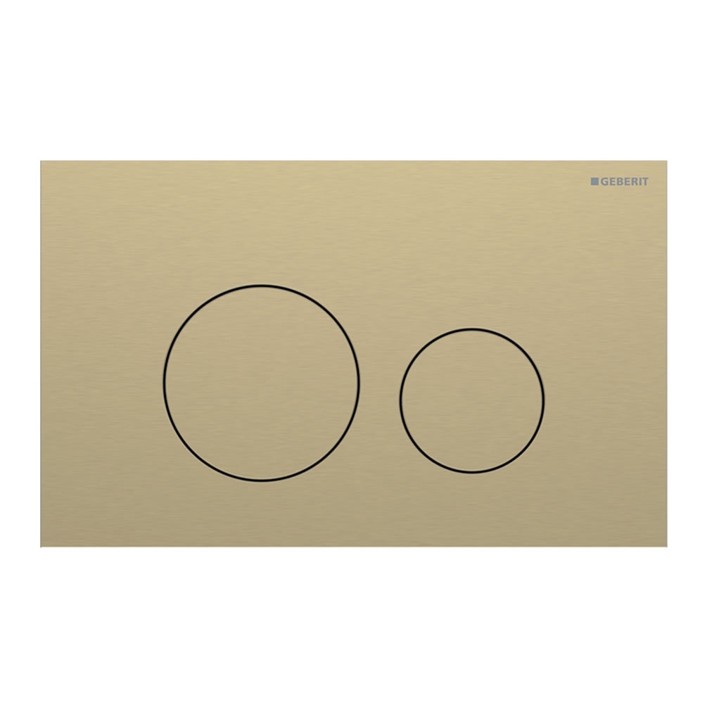 Cutout image of Geberit Sigma40 Round Brushed Brass Dual Flush Plate